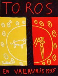 PABLO PICASSO, Toros en Vallauris, Farblinolschnitt von 1955